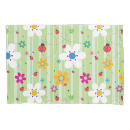 Funda De Cojín Groovy 70 Retro Hippie Flor Ladybug