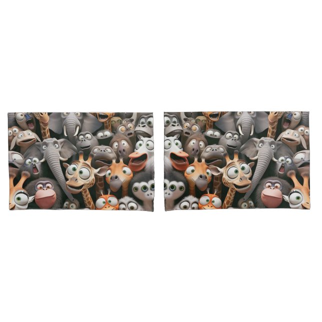 Funda De Cojín Grupo Loco de Vida Silvestre (Anverso - Set)