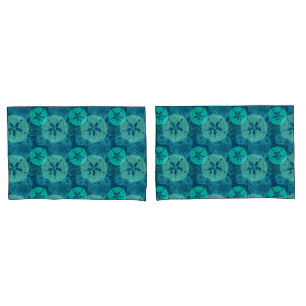 Funda De Cojín Guay Aqua bombardea coral y arena dólares azul oce