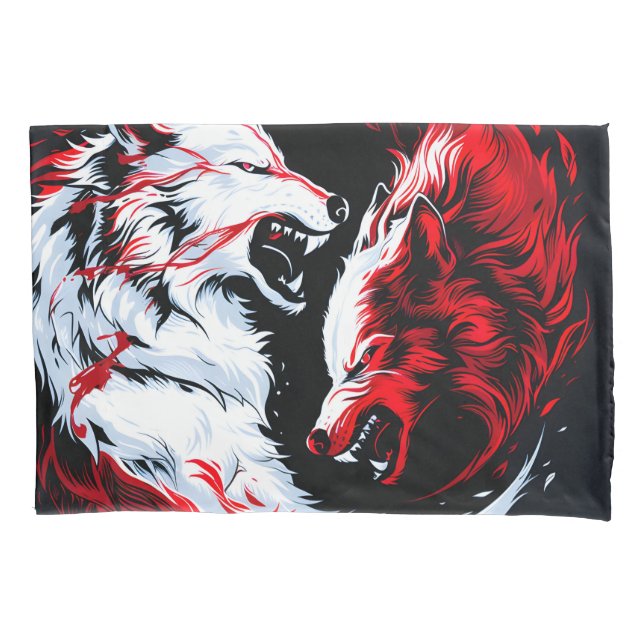 Funda De Cojín Guerrero cósmico blanco rojo (Anverso)