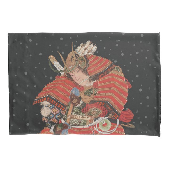 Funda De Cojín Guerrero samurai vintage arte japonés (Anverso)