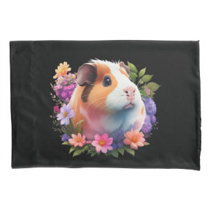 Funda De Cojín Guinea Diseño de cerdos y flores