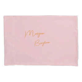 Funda De Cojín Guion de monograma minimalista rosa