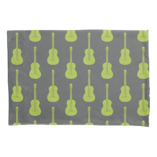 Funda De Cojín Guitarra acústica grungy lunares verde lima