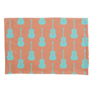 Funda De Cojín Guitarra acústica grungy lunares verde naranja