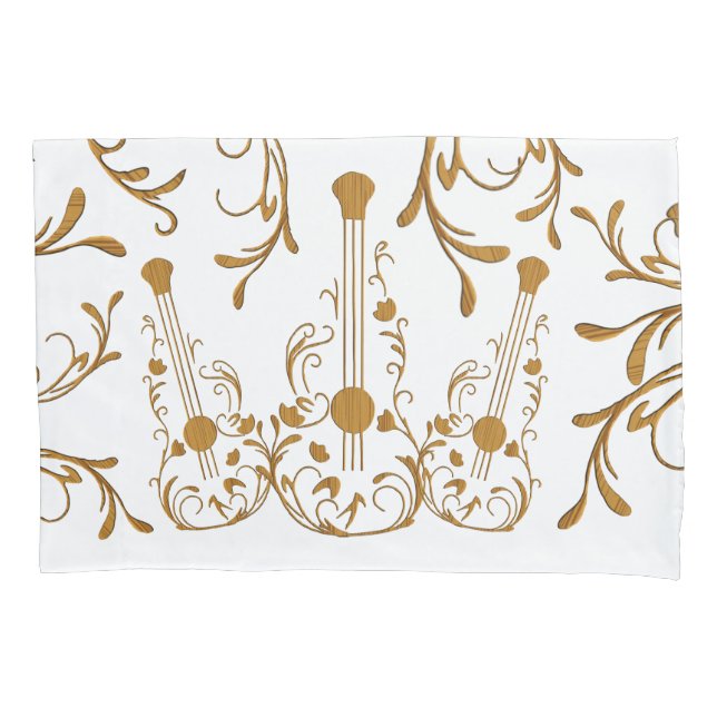 Funda De Cojín Guitars de madera desplazada (Anverso)