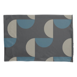 Funda De Cojín Gunmetal Gris Azul Moderno De Mediano Siglo