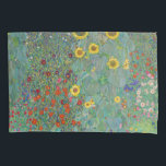 Funda De Cojín Gustav Klimt - Jardín de campo con girasoles<br><div class="desc">Jardín de campo con girasoles / Jardín de granja con girasoles - Gustav Klimt en 1905-1906</div>