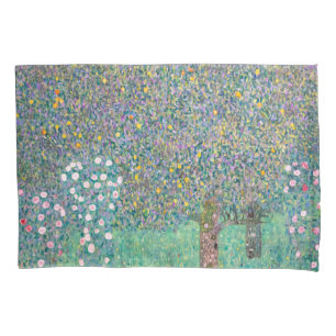 Funda De Cojín Gustav Klimt - Rosebushes bajo los árboles
