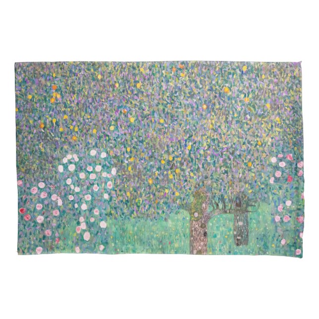 Funda De Cojín Gustav Klimt - Rosebushes bajo los árboles (Anverso)