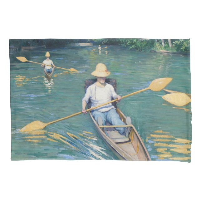Funda De Cojín Gustave Caillebotte - Barcas en el Yerres (Anverso)