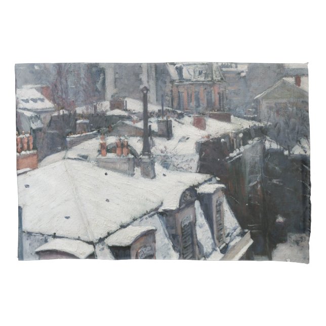 Funda De Cojín Gustave Caillebotte - Tejados bajo la Nieve (Anverso)