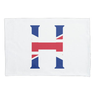 Funda De Cojín H Monograma sobrepuesto en el pcnt de bandera de l
