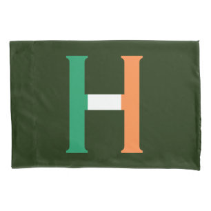 Funda De Cojín H Monograma sobrepuesto en el pcnt de la bandera i