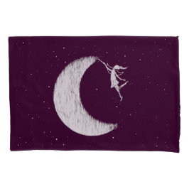 Funda De Cojín Hada del arte: Pinte la luna púrpura