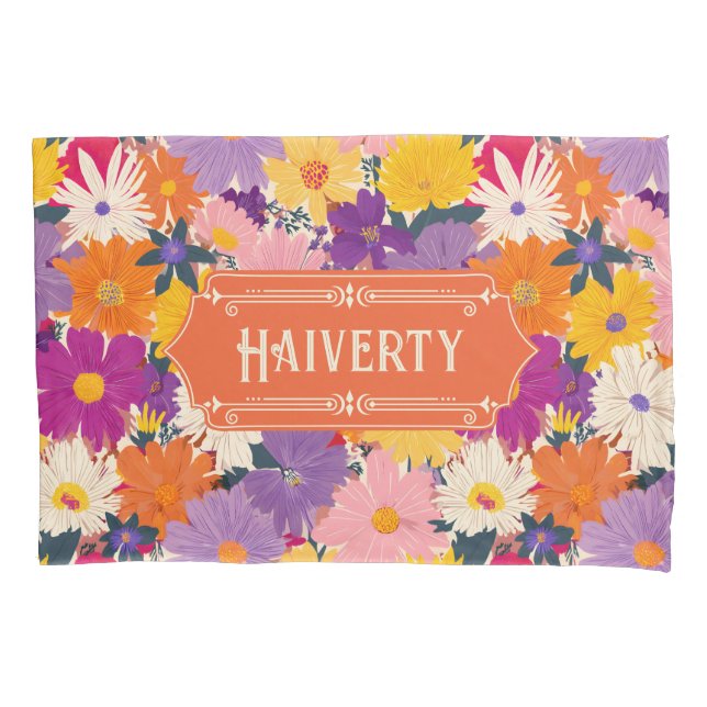 Funda De Cojín Haiverty Crowne florece floral moderna (Anverso)