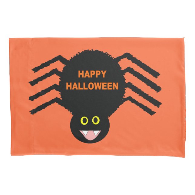 Funda De Cojín Halloween Black Spider Pillowcase (Anverso)