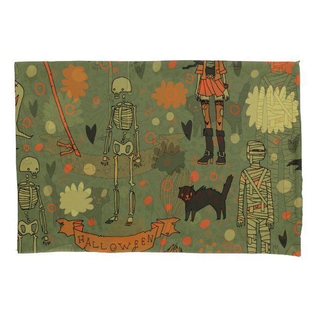 Funda De Cojín Halloween Haunt: Mezcla de cosechas espeluznantes (Anverso)