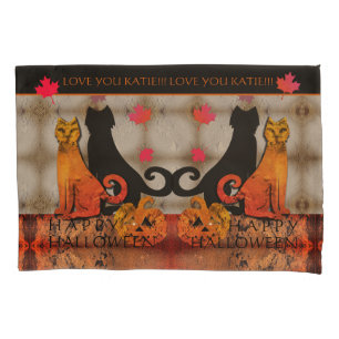 Funda De Cojín Halloween Kitty Cats Pillowcase