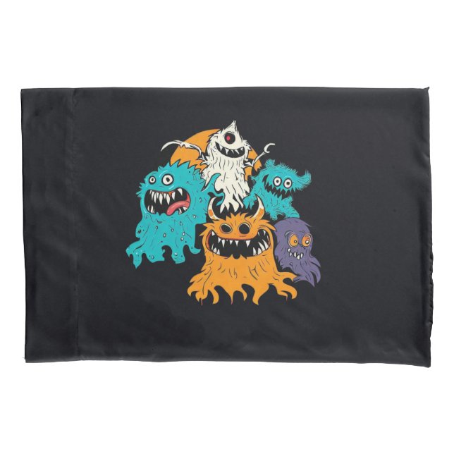 Funda De Cojín Halloween/Monster/Octubre/Otoño (Anverso)