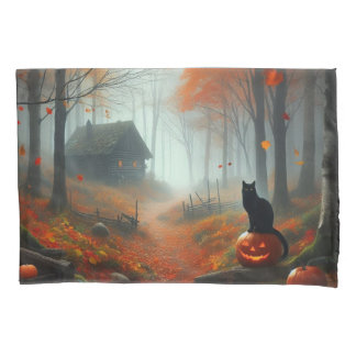 Funda De Cojín Halloween/Otoño/pumpkin/gato 