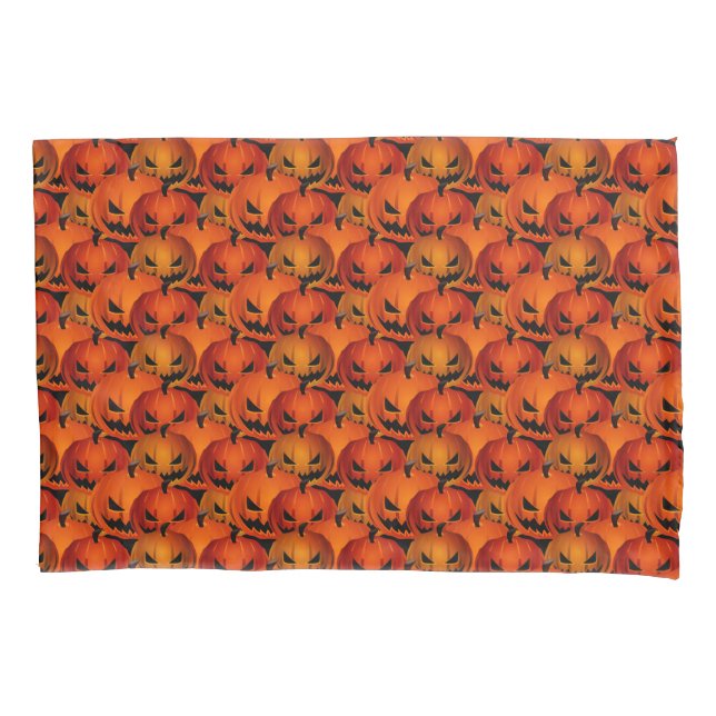 Funda De Cojín Halloween Scary Pumpkins Pillowcase (Anverso)