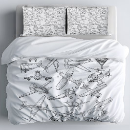 Funda De Cojín Hand drawn Airplanes Aviation Pilot Aviator Fun