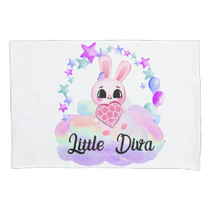 Funda De Cojín Happiness magic sweet bunny in the rainbow