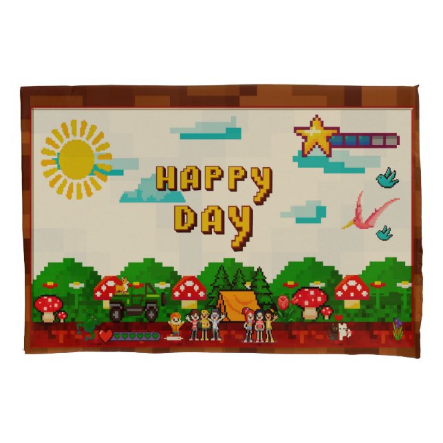 Funda De Cojín Happy day videogames (Anverso)