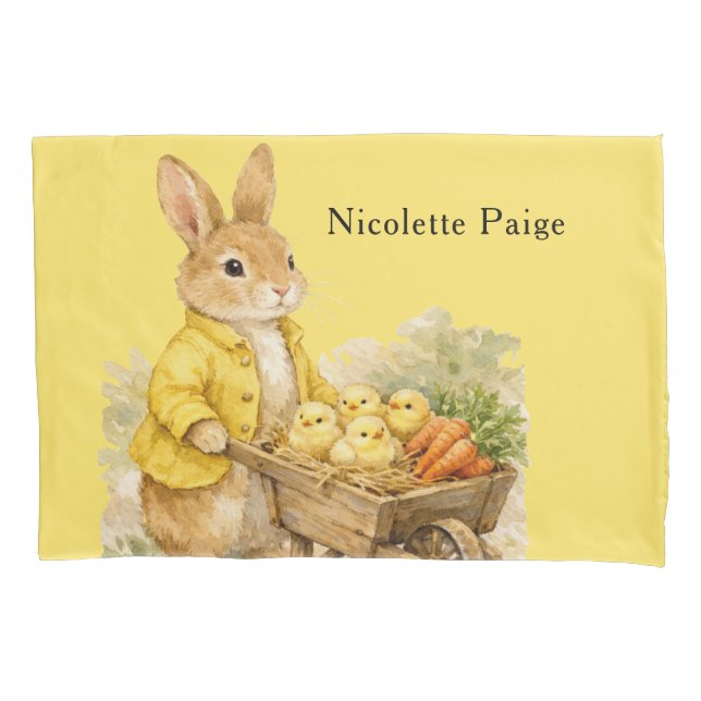 Funda De Cojín Happy Easter Bunny Rabbit Baby Shower Gift (Anverso)