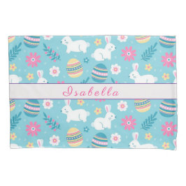 Funda De Cojín Happy Personalizar Easter Rabbit Floral