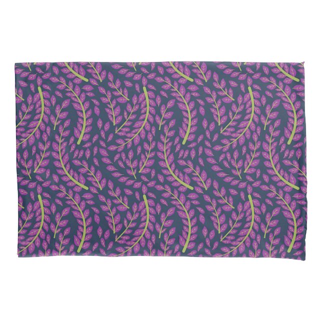 Funda De Cojín Harmonious Botanical Art on Dark Blue Background (Anverso-izquierdo)