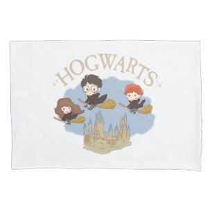 Funda De Cojín HARRY POTTER™, Hermione y Ron vuelan sobre HOGWART