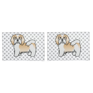 Funda De Cojín Havanés marrón claro y blanco Perro de dibujos ani