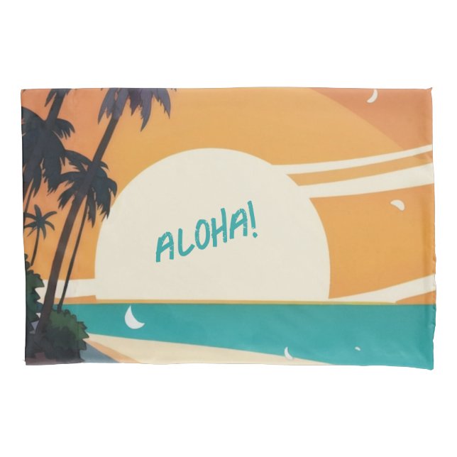 Funda De Cojín Hawai/Aloha/Tropical/playa (Anverso)