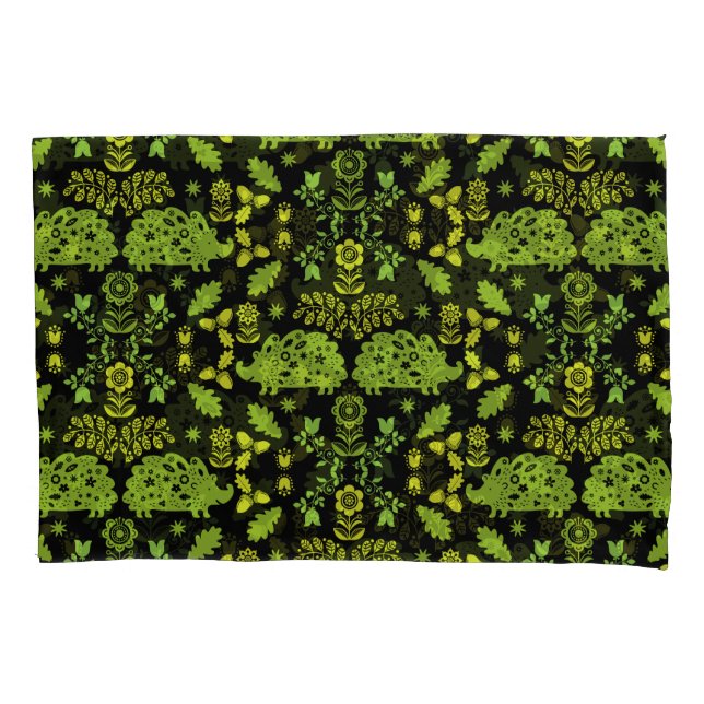 Funda De Cojín Hedgehog Folk Art (Anverso-izquierdo)
