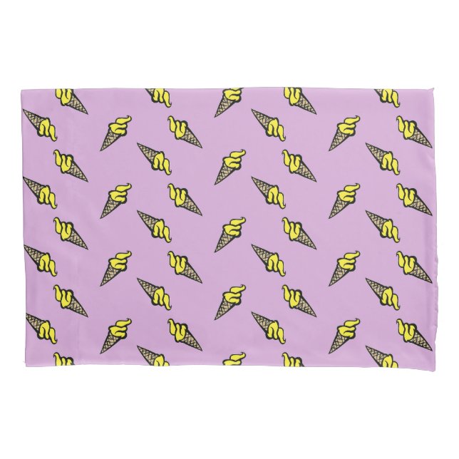 Funda De Cojín Helado amarillo en púrpura (Anverso)