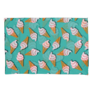 Funda De Cojín Helado de conos de gofre y patrón de yogur congela