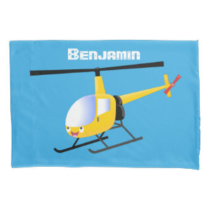 Funda De Cojín Helicóptero de personalizado alegre amarillo lindo