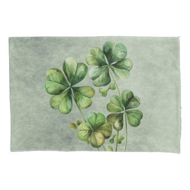 Funda De Cojín Hermosa acuarela verde Shamrock (Anverso)