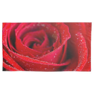 Funda De Cojín Hermosa Rosa Roja Con Drogas De Agua