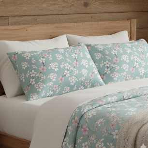 Funda De Cojín Hermosas flores de cerezo rústico