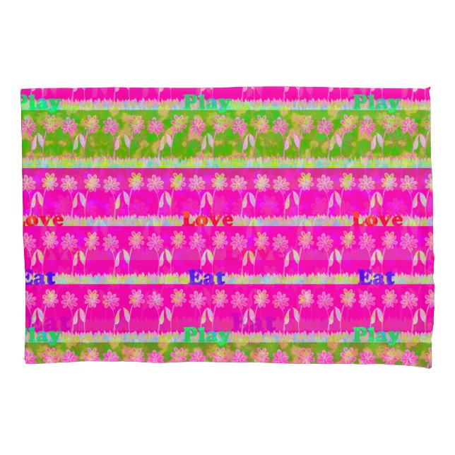 Funda De Cojín Hermoso Baby Pink Floral Edgy Diseño King Size (Anverso-izquierdo)