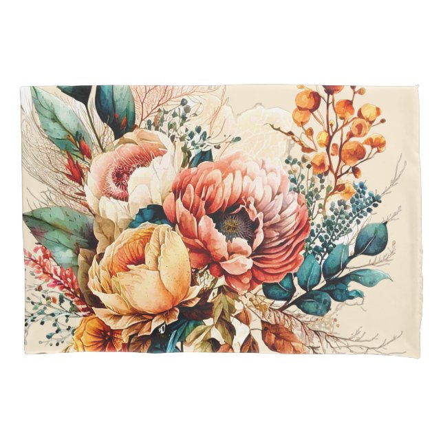 Funda De Cojín Hermoso bouquet boho de otoño (Anverso)