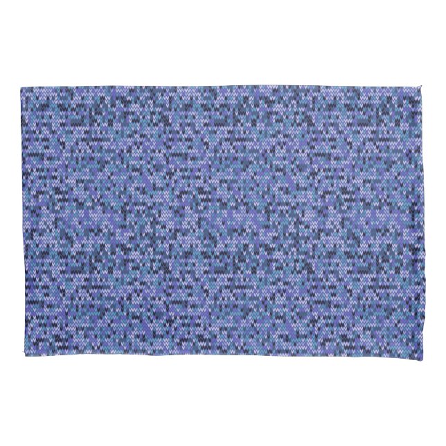 Funda De Cojín Hermoso , de punto , azul y (Anverso)