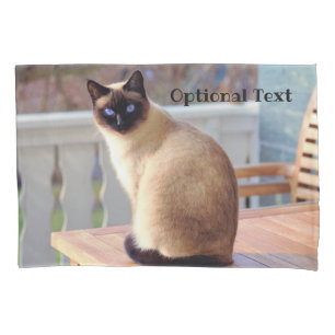 Funda De Cojín Hermoso gato siamés con ojos azules