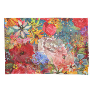 Funda De Cojín Hermoso Modelo Floral Brillante Abstracto Abstract