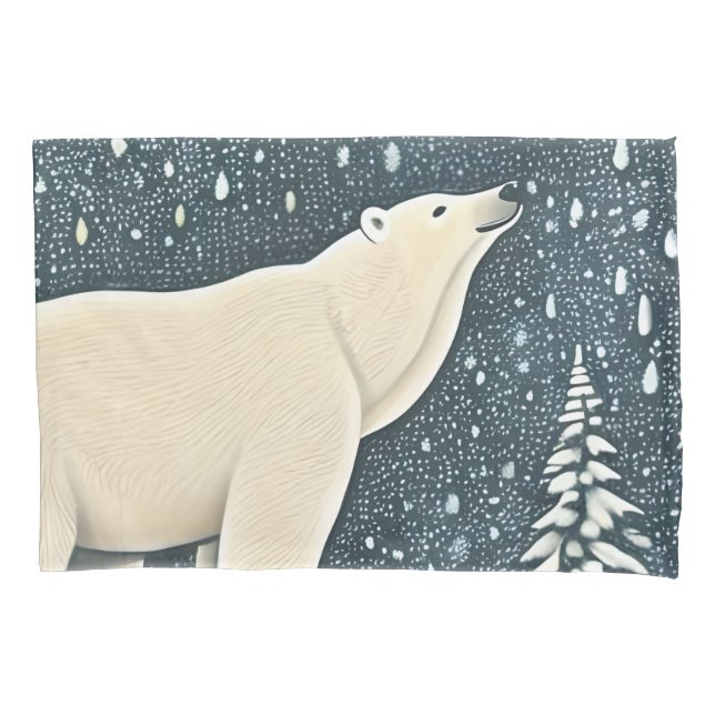Funda De Cojín Hermoso oso polar ártico (Anverso)