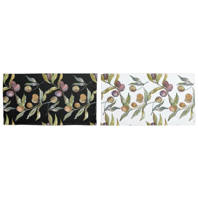 Funda De Cojín Hermoso patrón de acuarela de aceitunas italianas (Anverso - Set)