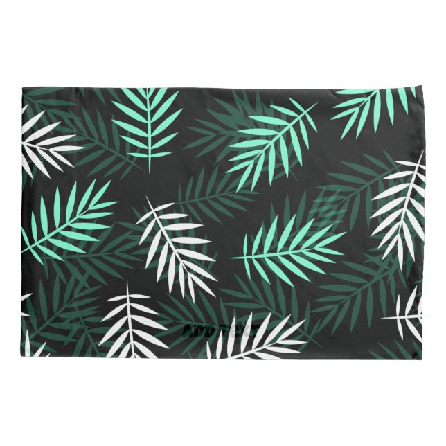 Funda De Cojín Hermoso patrón de hojas verde (Reverso)